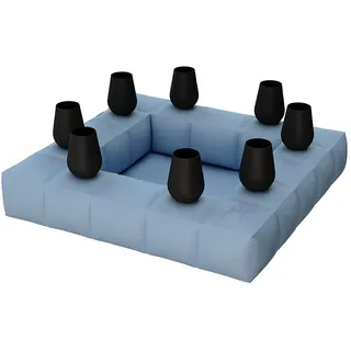 Pigro Felice - Modul'Air Aufblasbare Getränkebar - 8 Gläser und Getränkehalter - Widerstandsfähige Materialien - Lange Lebensdauer - Premium - Azurblau