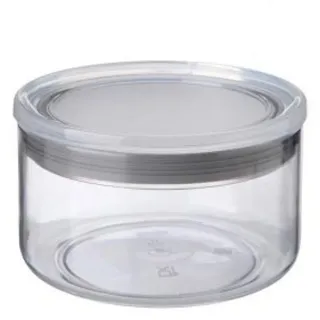 TATAY Vorratsdosen mit Deckel 0,5 L | Transparente Vorratsdose | Silikondichtung-Deckel | Stapelbar | BPA-freier Kunststoff | Spülmaschinengeeignet | 12,5 x 12,5 x 8 cm, Grau
