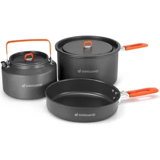 Odoland Camping Kochgeschirr Set Outdoor 3-teilig