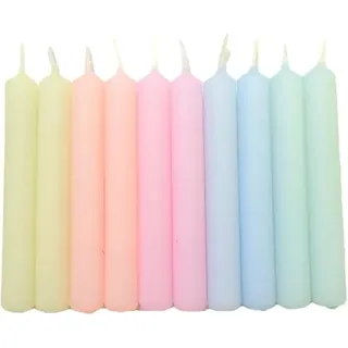 GLOWYBOX Geburtstagskerzen Babyfeier Taufe für Kerzenring Kerzen für Babygeburtstag 1.Geburtstag bunte Kinderkerzen Geburtstagszug Minikerzen bunt Baumkerzen bunt neon dip Dye Kerzen Baby Regenbogen