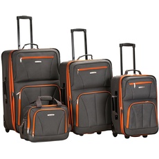 Rockland Luggage 4 Piece Set, Charcoal, One Size
