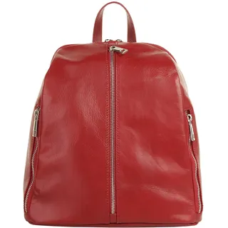 Cityrucksack SAMANTHA LOOK, Damen, Gr. B/H/T: 30cm x 20cm x 5cm, onesize, rot, Leder, Rindsleder, unifarben, Rucksäcke Cityrucksack, echt Leder, Made in Italy
