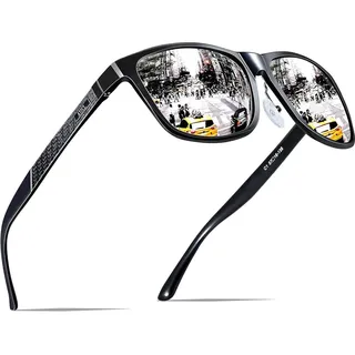 ATTCL Polarisierte Herren Sonnenbrille Al-Mg Metallrahmen UV400 CAT 3 CE