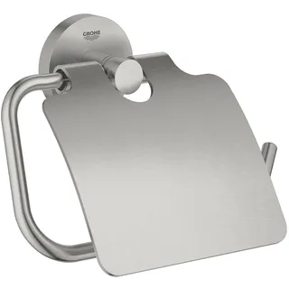 Grohe Essentials WC-Papierhalter mit Deckel, supersteel, 1 Stück, 40367DC1