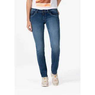 Slim-fit-Jeans TIMEZONE "Slim TahilaTZ", Damen, Gr. 30, Länge 34, blau, 83% Baumwolle 15% Polyester 2% Elastan, Jeans Slim-fit-Jeans