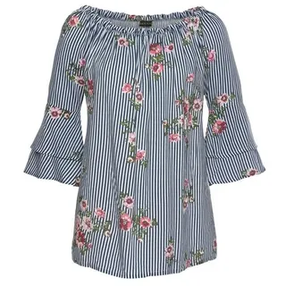 LASCANA Carmenbluse Blau 34