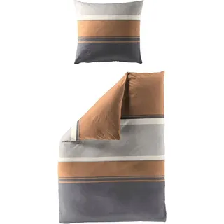 BIERBAUM Bettwäsche »3892« 2 Stk. tlg. 100 % Baumwolle, pflegeleicht, kuschelig warm, gestreift, gelb