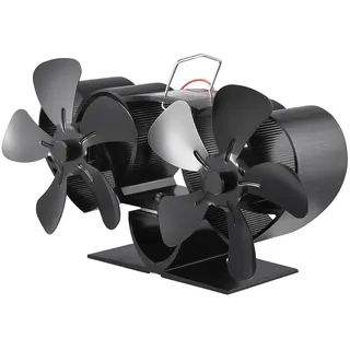 Ailgely Kaminventilator 10 Blätter Ofenventilator ohne Strom, Leiser Kamin Ventilator kaminlüfter mit Thermometer, Wärmebetriebener Ventilator für große Räume, für Holz/Holzbrenner/Kamin