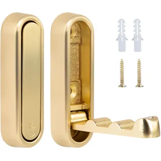 Kleiderhaken Wand, Platzsparende Garderobenleiste Umklappbaren, Wandgarderobe, Hakenleiste Garderobe, Garderobenhaken, Hakenleiste Kleiderhaken für Schlafzimmer, Badezimmer, Küche (Gold 2 Stück)
