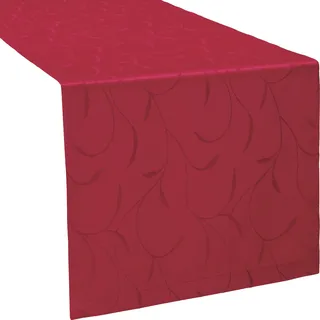 Erwin Müller Tischwäsche, Tischläufer Uni, Remscheid Rubin Größe 40x170 cm - hochwertige Qualität mit Fleckschutz ausgerüstet und Kuvertsaum, Rankenmuster (weitere Farben, Größen)