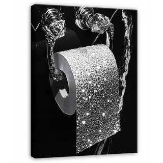 WallArena Wandbild XXL Abstrakt Schwrz weiß Modern Badezimmer 100x70