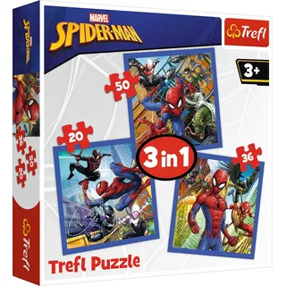 Trefl Marvel Spiderman, 3 in 1 Puzzle (Kinderpuzzle)