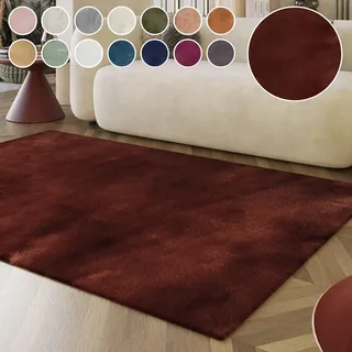 Esprit Hochflor-Teppich ESPRIT "Alice ESP-4377, Kunstfell", rot (bordeaux), B:200cm H:25mm L:200cm, Kunstfaser, Teppiche, Kaninchenfell-Haptik, besonders weich und dicht, für alle Räume