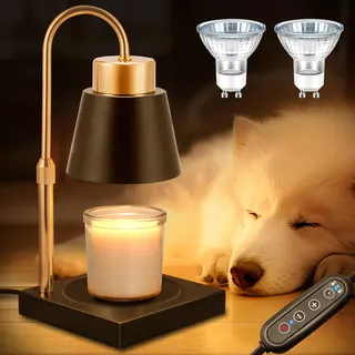 LOHAS-LED L Kerzenwärmer Lampe, Duftkerze Duftlampe Wachswärmer mit Timer, Dimmbare & Höhenverstellbar Elektrischer Kerzenwärmer Lampe für Schlafzimmer, Dekoration, Yoga, mit 2 Glühbirnen