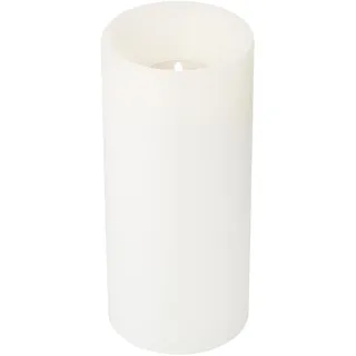 EDZARD Teelichthalter Dauerkerze Cornelius Deep, tiefliegende Flamme/Aussparung, weiß, Höhe 18 cm, Durchmesser 8 cm, beidseitig verwendbar für Normale Teelichter und höhere mit Kunststoffhülle