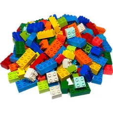 LEGO Duplo 130 Teile - 100 Stueck 2x2 Noppen und 30 Stueck 2x4 Noppen bunt gemischt (3437)