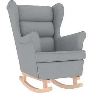 Schaukelsessel Hellgrau 74x90x102 cm Stoff - Grau, Hellgrau