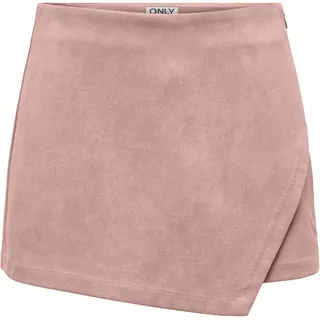 Hosenrock ONLY "ONLMIST-STINA LIFE MW FAUX SUE SKORT PNT", Damen, Gr. XS, misty rose, Web, Obermaterial: 95% Polyester, 5% Elasthan, unifarben, kurz, Röcke Hosenrock, aus weichem Wildlederimitat