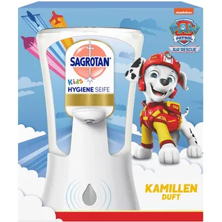 Sagrotan No-Touch Kids Hygiene Seife Starter-Set – Sagrotan No-Touch Automatischer Seifenspender inkl. Nachfüller Hygiene Seife Kamille – 1 x 250 ml Handseife