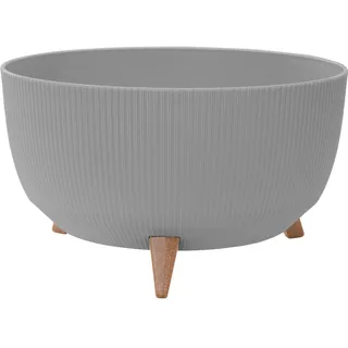 Siena Garden Pflanzgefäß Pflanztopf Blumentopf topf OSLO STRIPE grau mit Einsatz