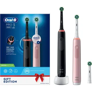 Oral-B Pro 3 3900 + 2. Handstück schwarz/rosa Gift Edition