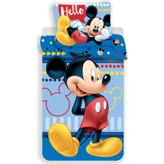 Leinen Mickey 004 Hallo 140x200, 70x90 cm - Rot, Blau, Gelb