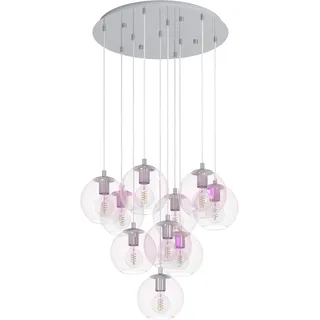 EGLO Hängeleuchte Ariscani 2 Pendellampe - Stahl - E27 - 10X60W - IP20", chrom, und Glas, 64,5 cm