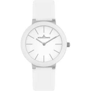 JACQUES LEMANS Damen-Uhren Analog Quarz One Size, Weiß 32018726