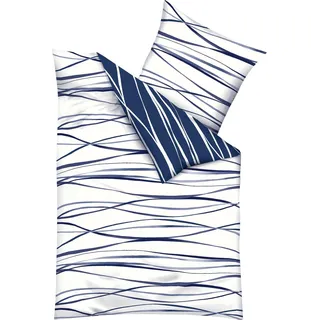 KAEPPEL MOTION gestreift 100% Baumwolle Blau 135 x 200 cm + 2 x 80 x 80 cm