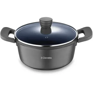 Kochtopf Ø 20 x 9,5 cm Aluguss mit Deckel Dark Collection 3C