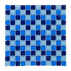 Mosaikmatte Glas Blau Mix 30 cm x 30 cm