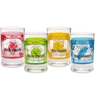 getDigital Zaubertrank Schnapsgläser Set - 4 Magische Shotgläser, Stamper aus Glas für Spirituosen & Liköre - Je 4cl, Spülmaschinengeeignet