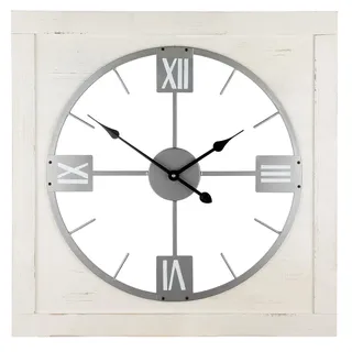Casablanca Wanduhr Vintage - MDF - Metall - quadratisch - Höhe 71cm x Breite 71cm - cremefarben - Batterien in der Lieferung Nicht enthalten