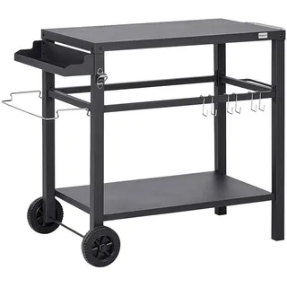 Beliani Servierwagen Schwarz Staletti