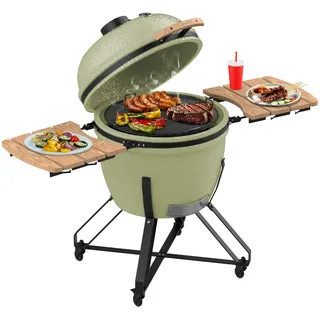 Cecotec Keramikgrill Holzkohlegrill DragonFire 6600. Beständig bis 1000 oC, Durchmesser 66 cm, Rise & Feast System, Hermetische Kammer, Sichere Räder, Integriertes Thermometer, Griff, Räuchern, Backen
