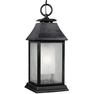 Elstead Lighting AUßENHÄNGELEUCHTE , Zinkfarben , Kunststoff, Glas , 63 cm , Grüner Punkt, RoHS , Lampen & Leuchten, Außenbeleuchtung, Außendeckenleuchten