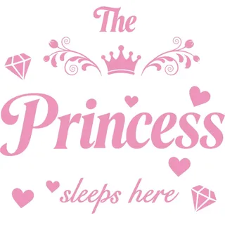 PRESSINART Prinzessinnen Kronen Wandtattoo 11.8 x 31.5 Zoll Rosa Krone Diamant Design Schlafende Schönheit Wandtattoos Zum Abziehen Und Aufkleben Abnehmbare Selbstklebende Vinylklammerdekoration
