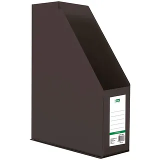 D.RECT Kunststoff-Organizer, Zeitschriftenhalter, Stehsammler mit Sichtfenster zum Beschriften PVC A4 90mm, zusammenlegbar, Schwarz, 110204