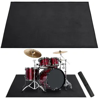 Alyoen Schlagzeugteppich 150x200 cm, Schlagzeug Teppich mit Rutschfesten Boden und Schallschutz, Drum Teppich für Elektrische Drum, Drum Zubehör Geschenk für Schlagzeuger, Schwarz