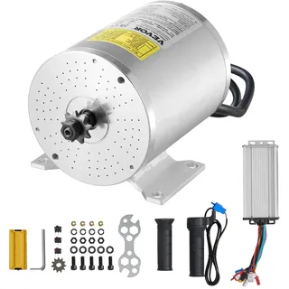 Vevor 1800 W elektrischer bürstenloser Gleichstrommotor-Bausatz – 48 V 4500 U/min Elektromotor mit verbessertem Drehzahlregler & Gasgriff-Bausatz für Go Karts E-Bike Motorrad Roller Heimwerker