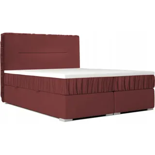 Boxspringbett FALBI für das Schlafzimmer, 160x200 (Rot - Kronos 20) - Rot