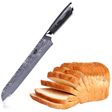 Kitchen Emperor Brotmesser, Profi 22.8CM Sägemesser, Prämie Rostfreier Stahl Küchenmesser mit pakakaholzgriff