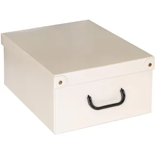 Lavatelli Schrank-Organizer Karton mit Deckel für Kleidung, Wäsche & Saisonware – Robuste, Dekorative Aufbewahrungsbox Beige 32x42x17,5 cm