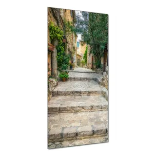 Wallario selbstklebende Duschrückwand 80 x 190 cm mit Motiv Alte steinerne Gasse in Südfrankreich - Wandverkleidung mit Hochglanzlaminat in Glasoptik