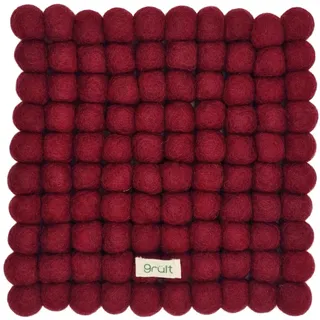 Grült Home Topfuntersetzer - Filz untersetzer für Tassen, Töpfe, Pfannen und Tassen handgefilzt in Nepal (Kastanienrot, Square 20 cm)