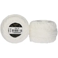 Anchor 4591008-00002 Stickgarne, 100% Baumwolle, weiß, Stärke 8, 82m, 16 Gramm