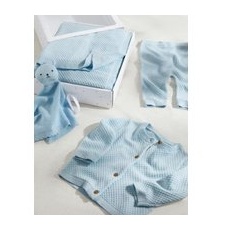 Unisex,Boys,Girls M&S Collection 4pc Knitted Gift Set (0-6 Mths) - Blue, Blue - 3-6 M