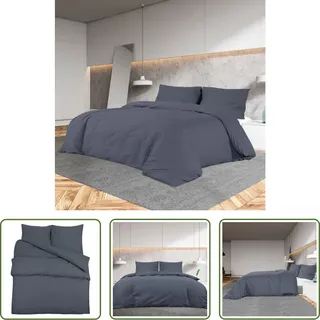 The Living Store Bettwäsche-Set Anthrazit 260x240 cm Leichte Mikrofaser - Grau