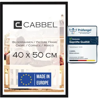 CABBEL Einzelpack (1 STK.) Bilderrahmen 40x50 cm MDF Holz-Rahmen in Schwarz | mit bruchsicherem Plexi-Glas/Modern