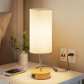 upxnbor Nachttischlampe Holz Metall